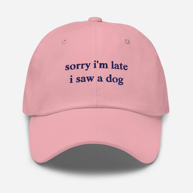 Sorry I'm Late I Saw A Dog Hat, Dog Lover Hat, Embroidered Dad Hat, Cute Dog Hat, Dog Lover Gift Hat, Dog Owner Hat, Funny Dog Hats
