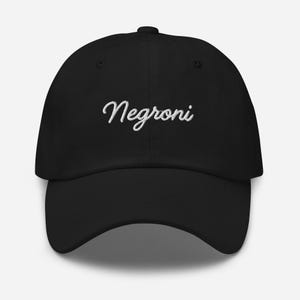 Negroni Hat, Embroidered Negroni Hat, Cocktail Hat, Drinking Hat, Negroni Lovers Gift, Negroni Drinker, Birthday Present for Negroni Fan