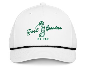 Embroidered Best Grandma By Par Rope Hat, Grandma Golf Gift, Pregnancy Announcement Hat, New Grandma Hat, Mothers Day Gift Golf
