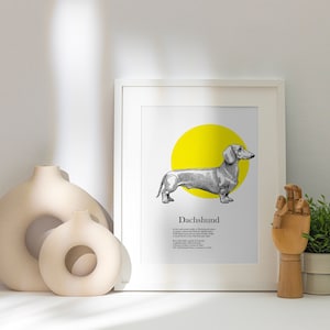 Original Dachshund Print, Dachshund Poetry Print, Dachshund Art Print, Dachshund Illustration