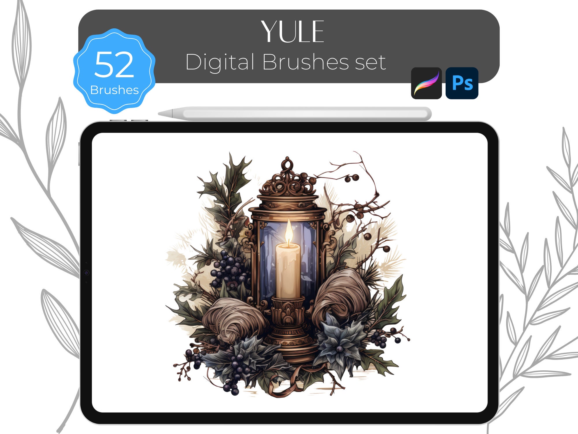 Yule - Digital brushes set for Procreate and Photoshop
