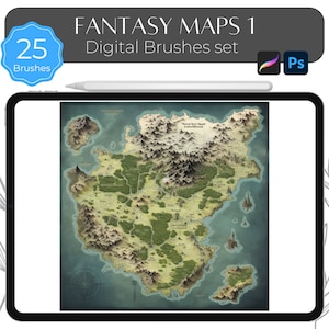 Fantasy Maps 1 - Digitales Pinselset für Procreate und Photoshop