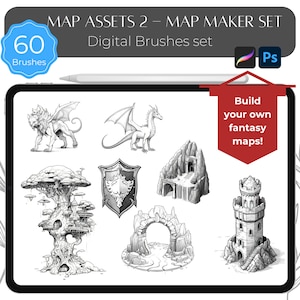 Map-Assets 2 - Digitales Pinselset für Procreate und Photoshop