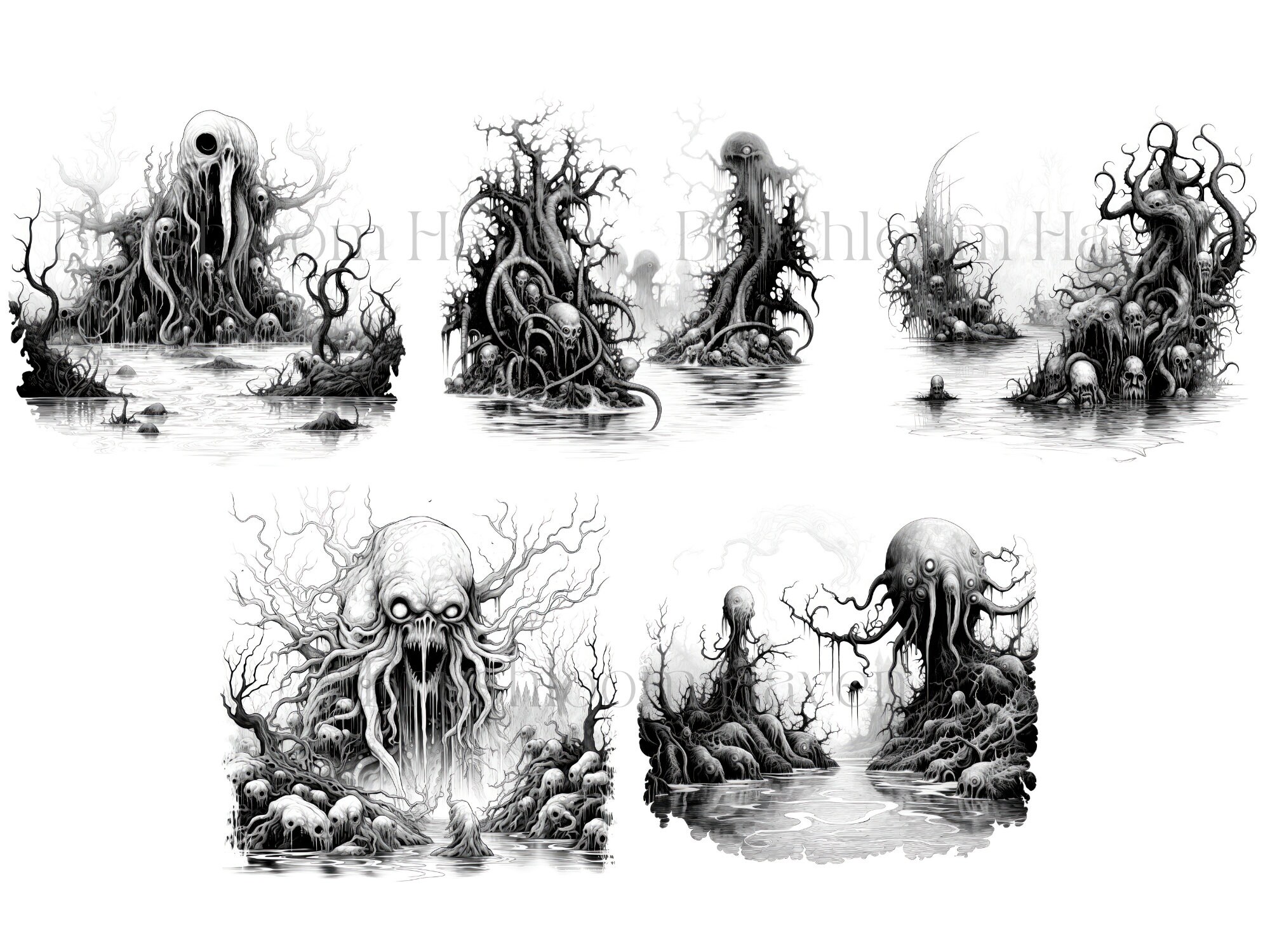 Lovecraftian Nightmares Digital Brushes Set for Procreate and
