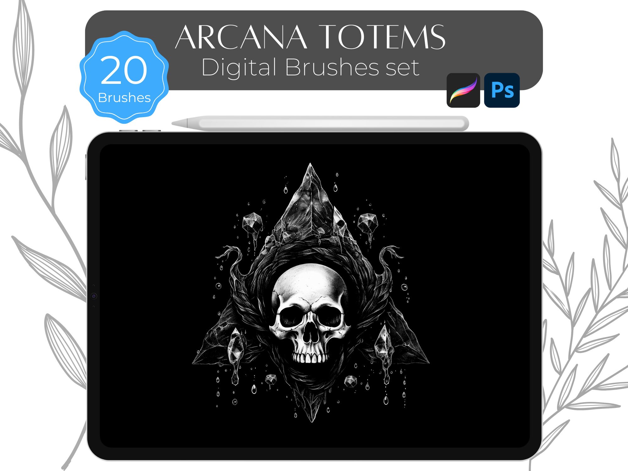 Totem Arcana - Set di pennelli digitali per Procreate e Photoshop