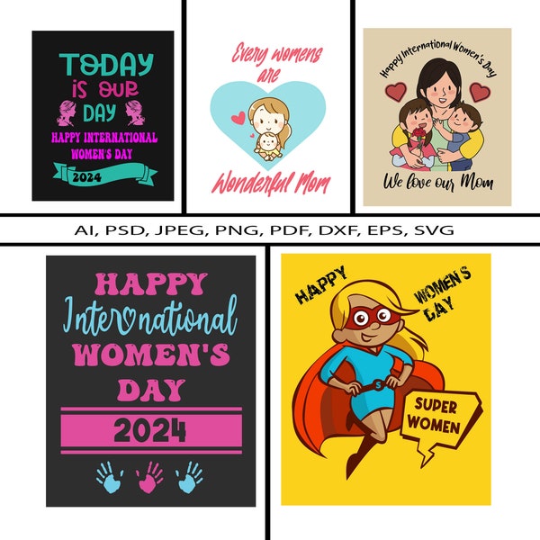 International Mother's Day 2024 Png bundle, Happy Mothers Day svg, Mothers Day Svg,  Women's Day 2024 , Mothers png, Digital file PNG EPS bu