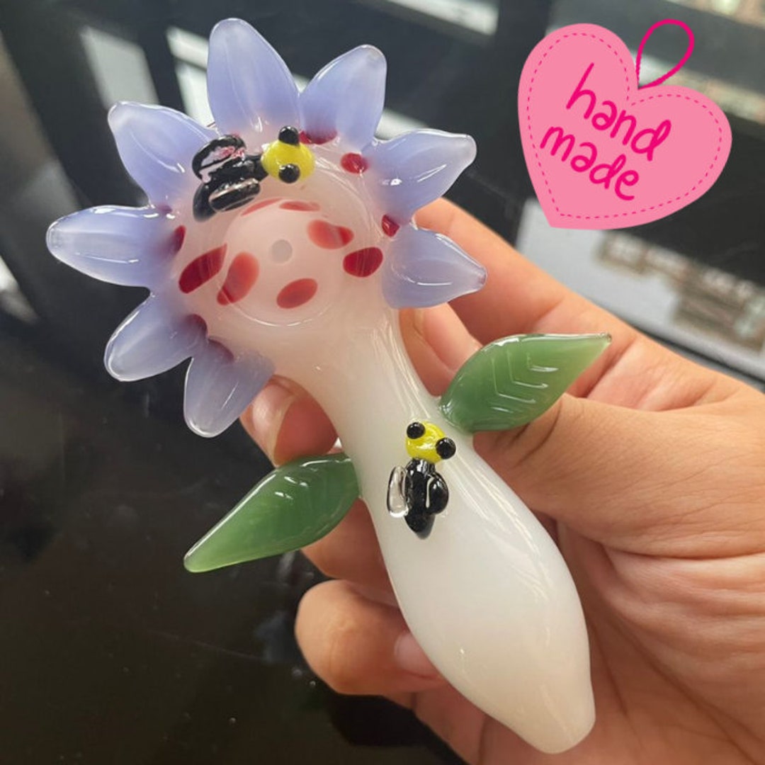 Cute Glass Pipe Flower Bee Girly Smoking Accessories Gift for Etsy