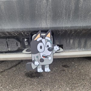 Bluey blue dog muffin trailer hitch cover for 2" trailer hitches trailer hitch cover for 2" trailer hitches