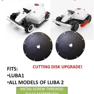 Discos de corte con cuchillas instaladas. Compatible con Luba/Luba 2, todos los modelos de 4, 5, 6, 8, 9 o 18 cuchillas. REEMPLAZO DIRECTO. Juego de 2.