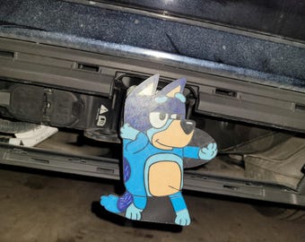 Bluey blue dog bamdit dad trailer hitch cover for 2" trailer hitches trailer hitch cover for 2" trailer hitches