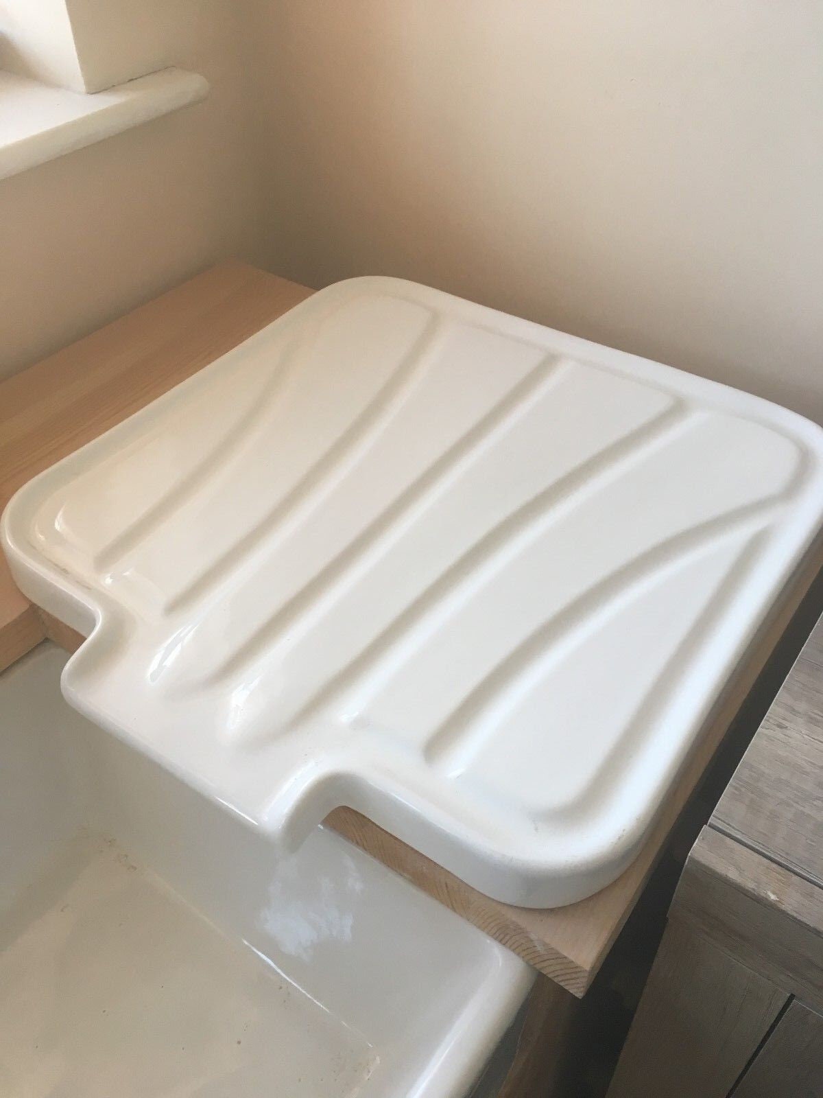 Ceramic Draining Board for Belfast Butler Sink white Ceramic Drainer