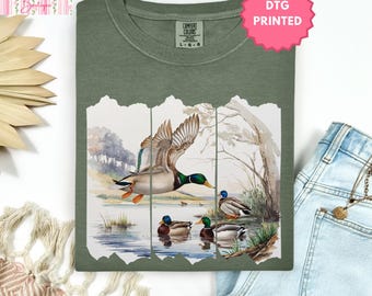 Vintage Mallard Duck Comfort Color Tshirt, Retro Western Summer Shirt