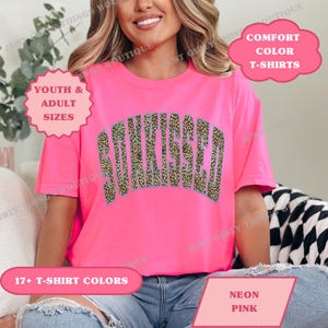 Comfort Color Cheetah Neon Sunkissed Shirt, Leopard Sunkissed Shirt, Preppy Western Tee, Cute Summer Shirt, Trendy Beach Tee Swim Cover Up