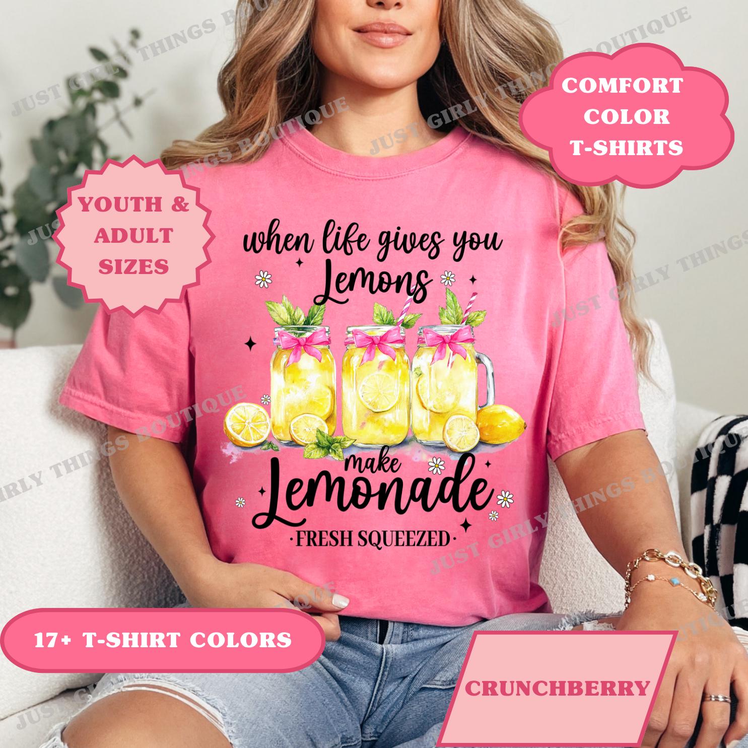 Comfort Color When Life Gives You Lemons Shirt, Cottagecore Coquette Lemon Bow Citrus Shirt, Fruit Summer Time Tropical Summer Vacation Tee