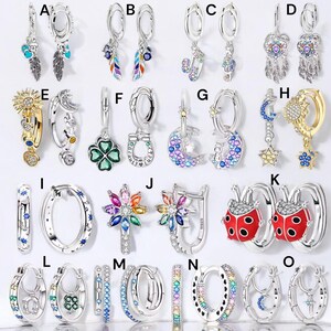 925 Sterling Silver Earrings -Four-leaf Clover Horseshoe Earrings on the Inside Fine Women Engagement Wedding Earring Jewelry Gift