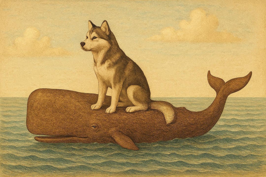 Husky Riding Sperm Whale - Etsy