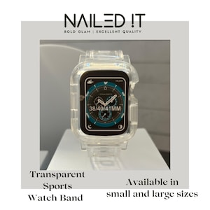 Silicone Watch Strap - Clear Strap - Clear Band - Apple Strap - Apple Watch Sports Bands - Watch Bands - Gifts For Her - Gifts For Him