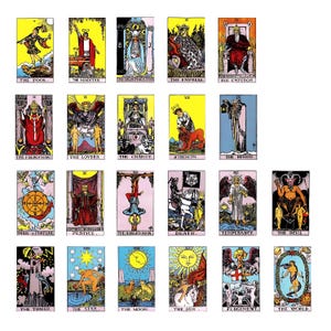 Rider Waite Major Arcana SOMENTE - 16000x16000 pixels - Impressão 300DPI - 2 downloads digitais em PDF - Leia a descrição para mais informações.