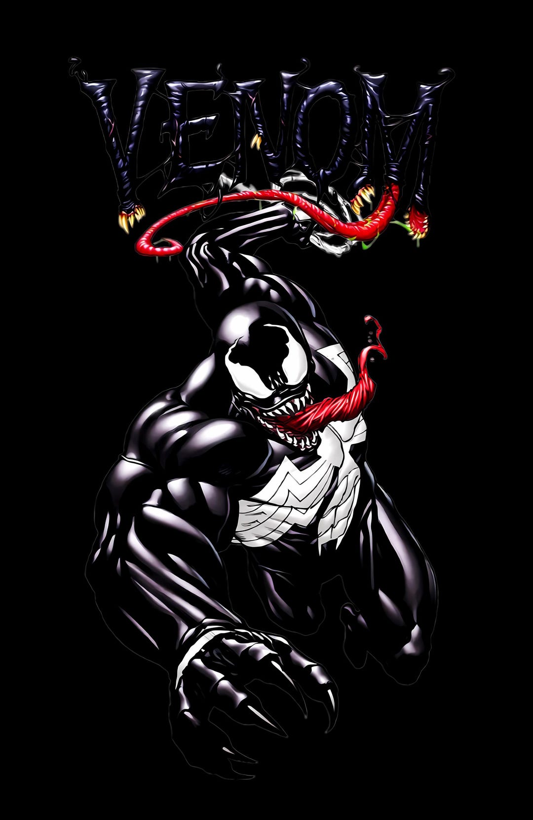 Marvel Villian Icons - "venom Web Death" - No Background T-shirt Print ...