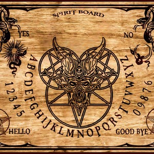 NEW! Ouija Board -&quot;Lucifer Board&quot;- &quot;Undead Planchette&quot; Included.  2 PDFs, 2 PNG Planchettes Digital Downloads. 2 Versions. Read Description!