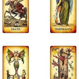 La Corte Oscura - Baraja de Tarot - Baraja de 78 cartas - 2 descargas digitales en formato PDF - Por favor, lea la descripción.
