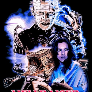 Hellraiser - Great for T-Shirts, Tumblers Etc. - 4 PNG Digital Downloads - 3 image variations - Please Read Description! 300 DPI Images.