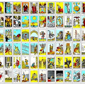セール中！78 枚のカード フルデッキ ライダー/ウェイト - 印刷には Etsy が最適！ - 合計 3 デッキ！3 つの PDF デジタル ダウンロード。説明をお読みください。