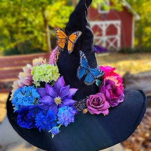 The Rainbow Witch - Witch Hat, Wizard Hat, One of a Kind, hand-made