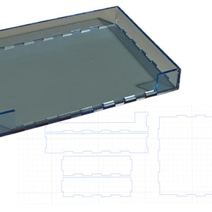 Laser Cut Box With Open Front , 220x150x36mm , for 3mm material , GlowForge , SVG, XTool , Acrylic
