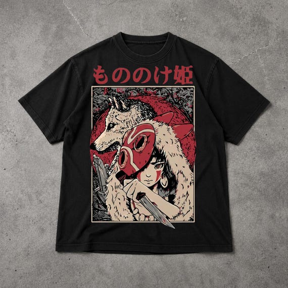 Princess Mononoke Shirt, Vintage Anime Graphic Tee, Inspired Forest Spirit Wolf Princess T Shirt