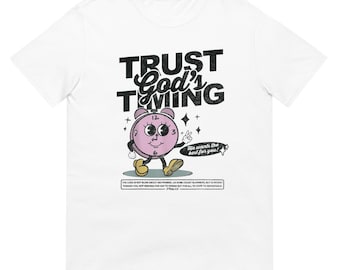Trust God's Timing shirt, inspirational Christian faith tee for daily encouragement, perfect gift for spiritual growth