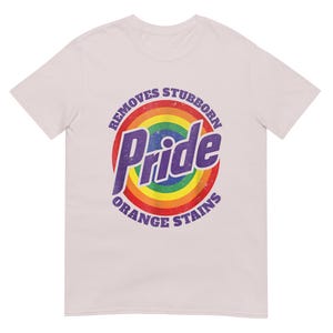 Removes Stubborn Orange Stains Pride T Shirt, Durable Cotton Tee, Effective Stain Removal Shirt, Perfect Pride Gift