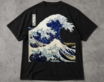 Hokkaido Wave Shirt, Retro Japanese Surf T Shirt, Vintage Japan Great Wave Graphic Tee
