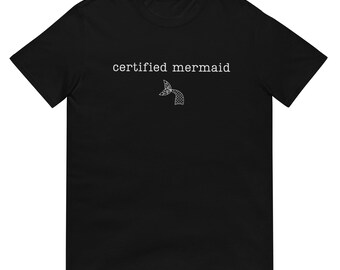 Zertifiziertes Meerjungfrau-Shirt, witziges Grafik-T-Shirt für Ozeanliebhaber, Freizeitkleidung für Sommertage, perfektes Meerjungfrau-Geschenk für sie