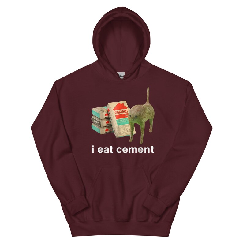 I Eat Cement Cursed Cat Hoodie
