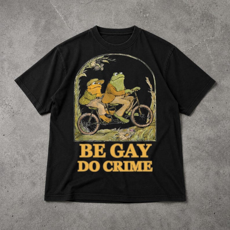 Be Gay Do Crime Frog Shirt, Funny LGBTQ Meme Graphic Tee, Retro ...