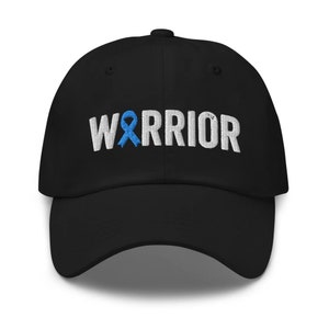 Ovarian Cancer Warrior Hat with Teal Cancer Ribbon Color | Ovarian Cancer Awareness Baseball Cap