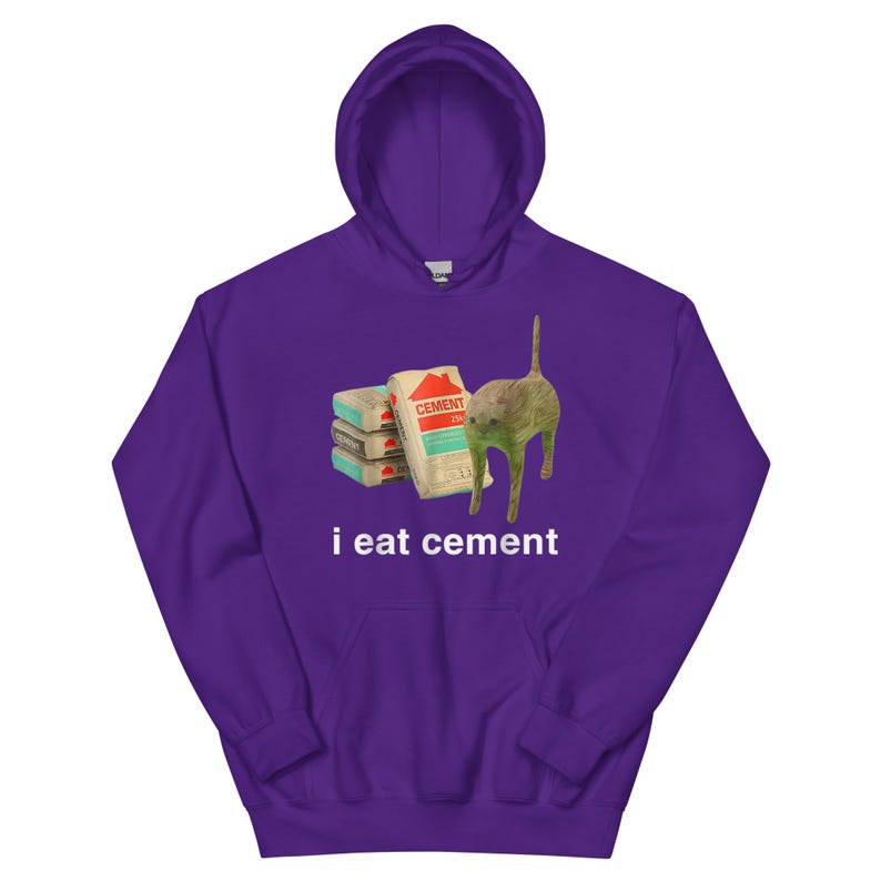 I Eat Cement Cursed Cat Hoodie
