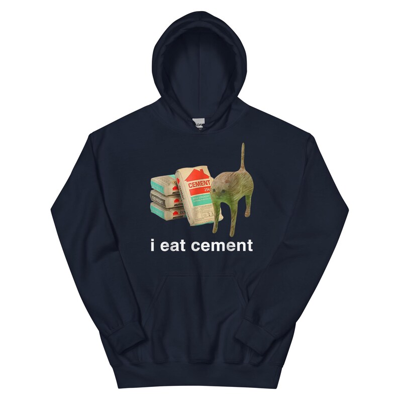 I Eat Cement Cursed Cat Hoodie