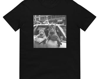 Cat Gang T-Shirt, Katzen-Thema, lässiges Statement Shirt für Katzen Fans, Geschenk für Katzen Besitzer und Freunde