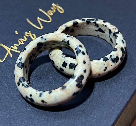 Dalmatian Jasper Crystal Ring: Playful Stone Band (Fragile)