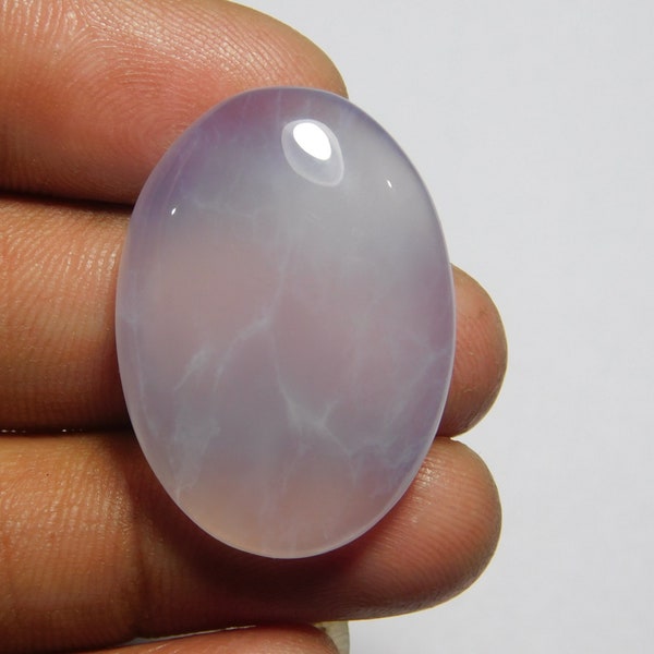 Natural Blue Chalcedony Cabochons, Blue Chalcedony Gemstone, Blue Chalcedony Loose Stone, Hand Polished 39Cts.(30X21mm)