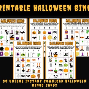 Halloween Bingo Game Instant Download Printable - Spooky Fun for All Ages