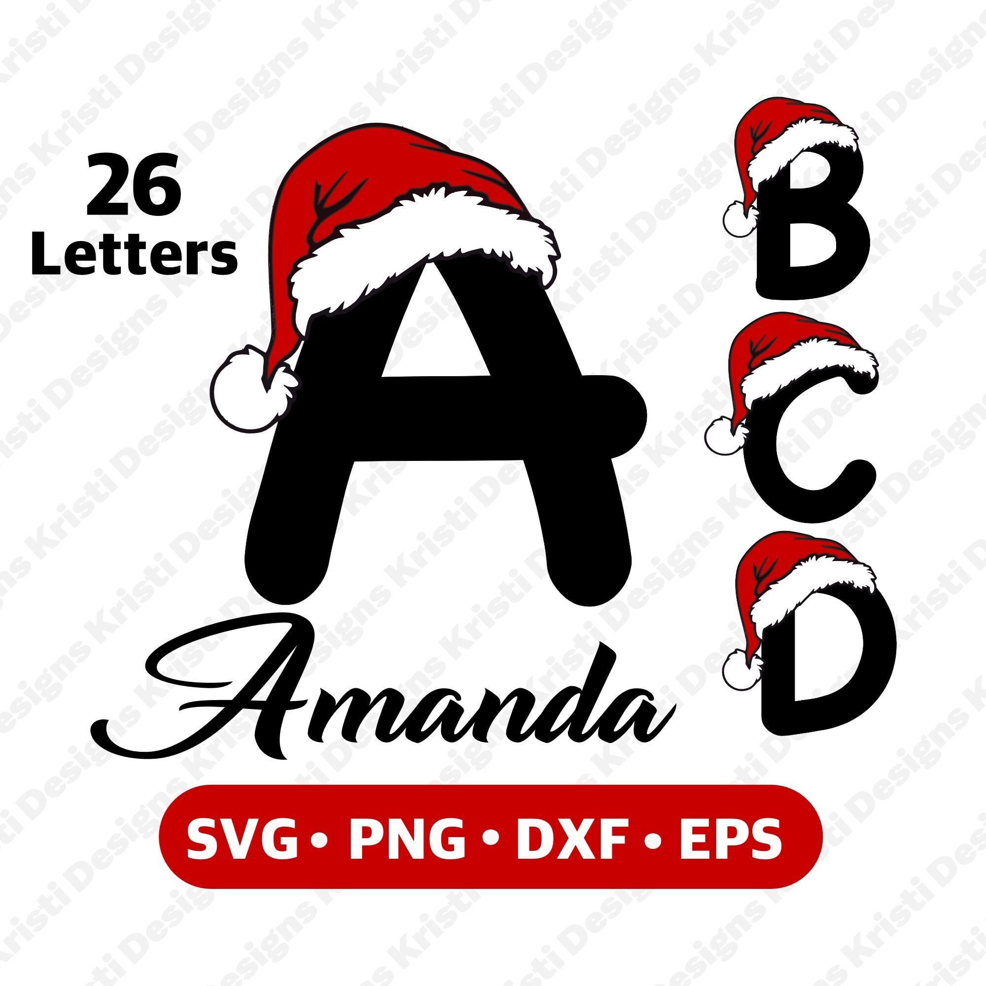 Christmas alphabet svg bundle personalized christmas gifts idea santa