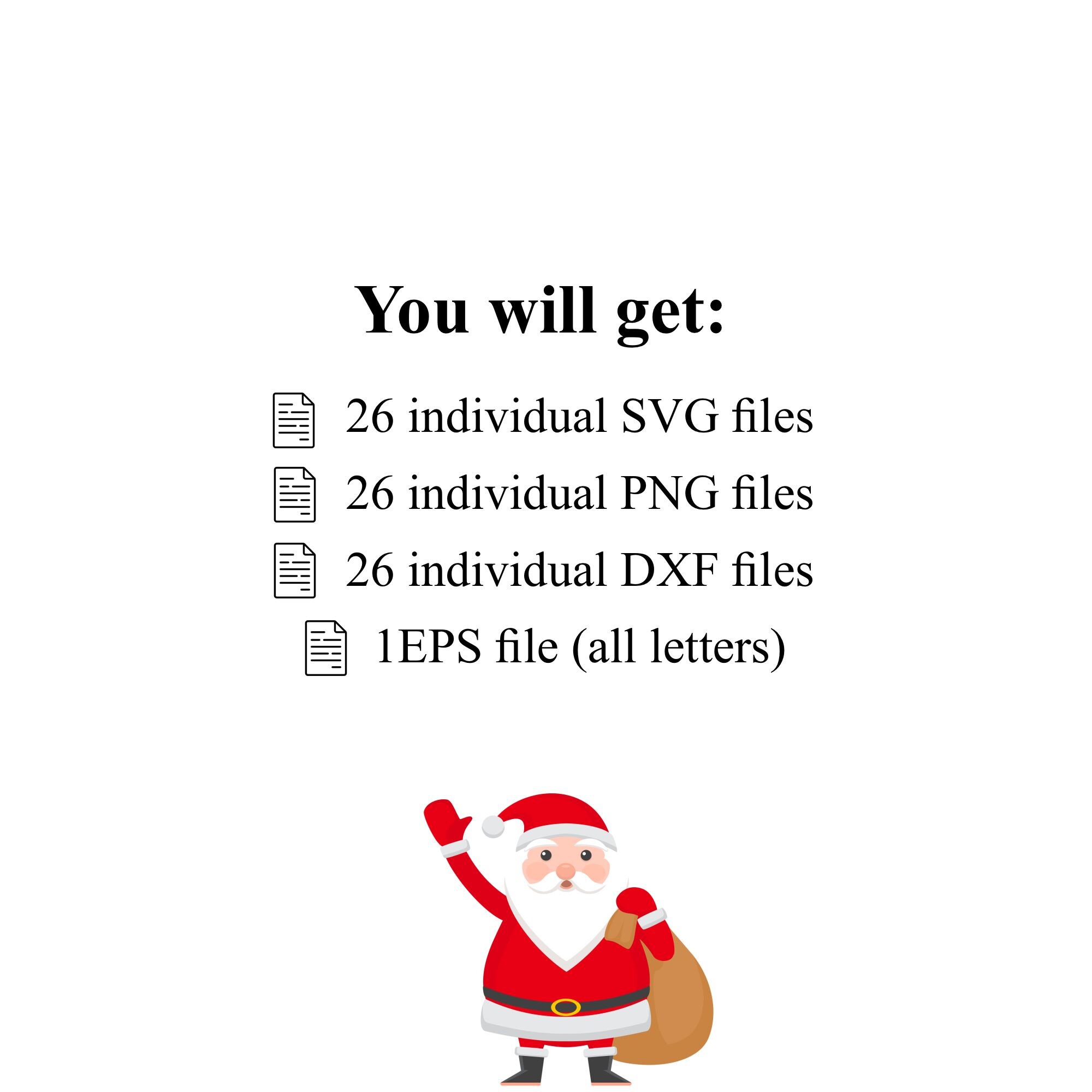 Christmas alphabet svg bundle personalized christmas gifts idea santa