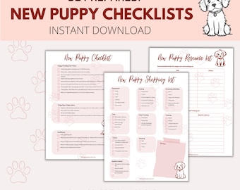 New Puppy Checklist | Shopping List, Resource List (PDF)
