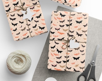 Whimsical Bat Halloween Gift Wrap, Wrapping Paper