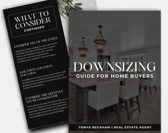 Real Estate Downsizing Guide, Home Downsizing, Real Estate Guide, Home Seller Guide, Home Buyer Guide, Lead Magnet Canva Template, Farming