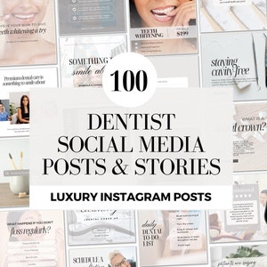 Premium Social Media Bundle für Zahnärzte, Zahnarzt Marketing, Social Media Posts und Beschriftungen für Zahnärzte, anpassbare Canva Vorlagen Zahnärzte
