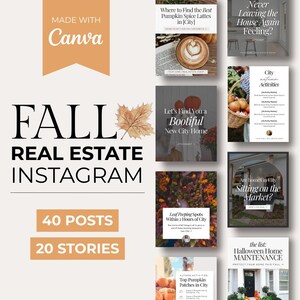 60 Fall Realtor Instagram Posts, Real Estate Social Media Templates ...